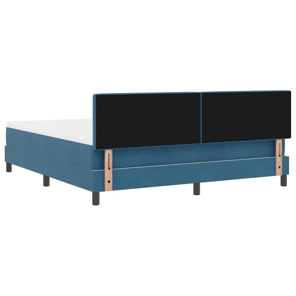 Letto a molle con testiera Blu Scuro 180 x 200 cm Velluto