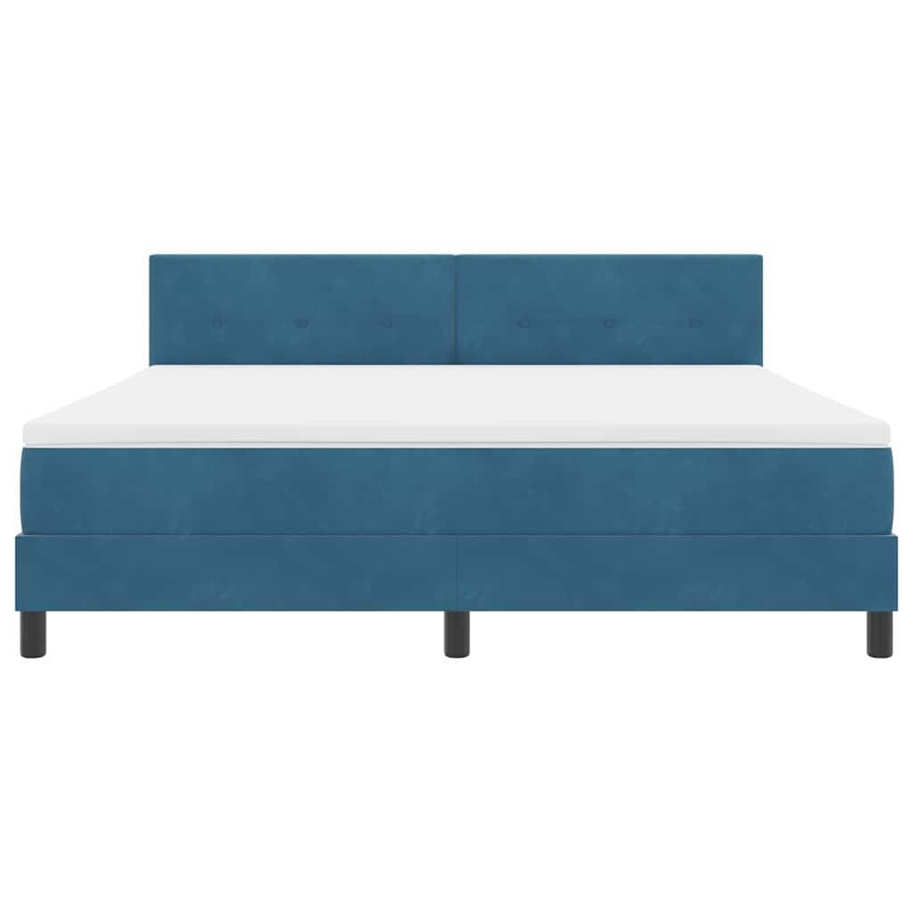 Letto a molle con testiera Blu Scuro 180 x 200 cm Velluto