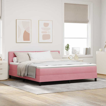 Letto a molle con testiera Rosa 180 x 200 cm Velluto