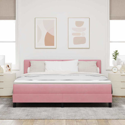 Letto a molle con testiera Rosa 180 x 200 cm Velluto