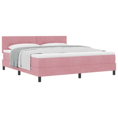 Letto a molle con materasso Rosa 180 x 200 cm Velluto | homemem39