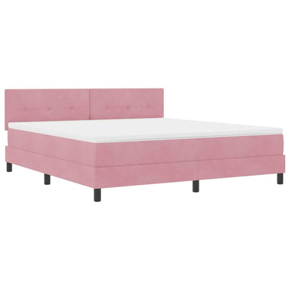Letto a molle con materasso Rosa 180 x 200 cm Velluto | homemem39