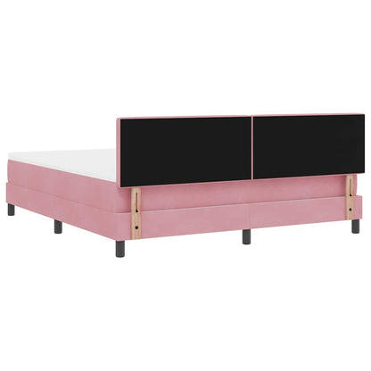 Letto a molle con materasso Rosa 180 x 200 cm Velluto | homemem39