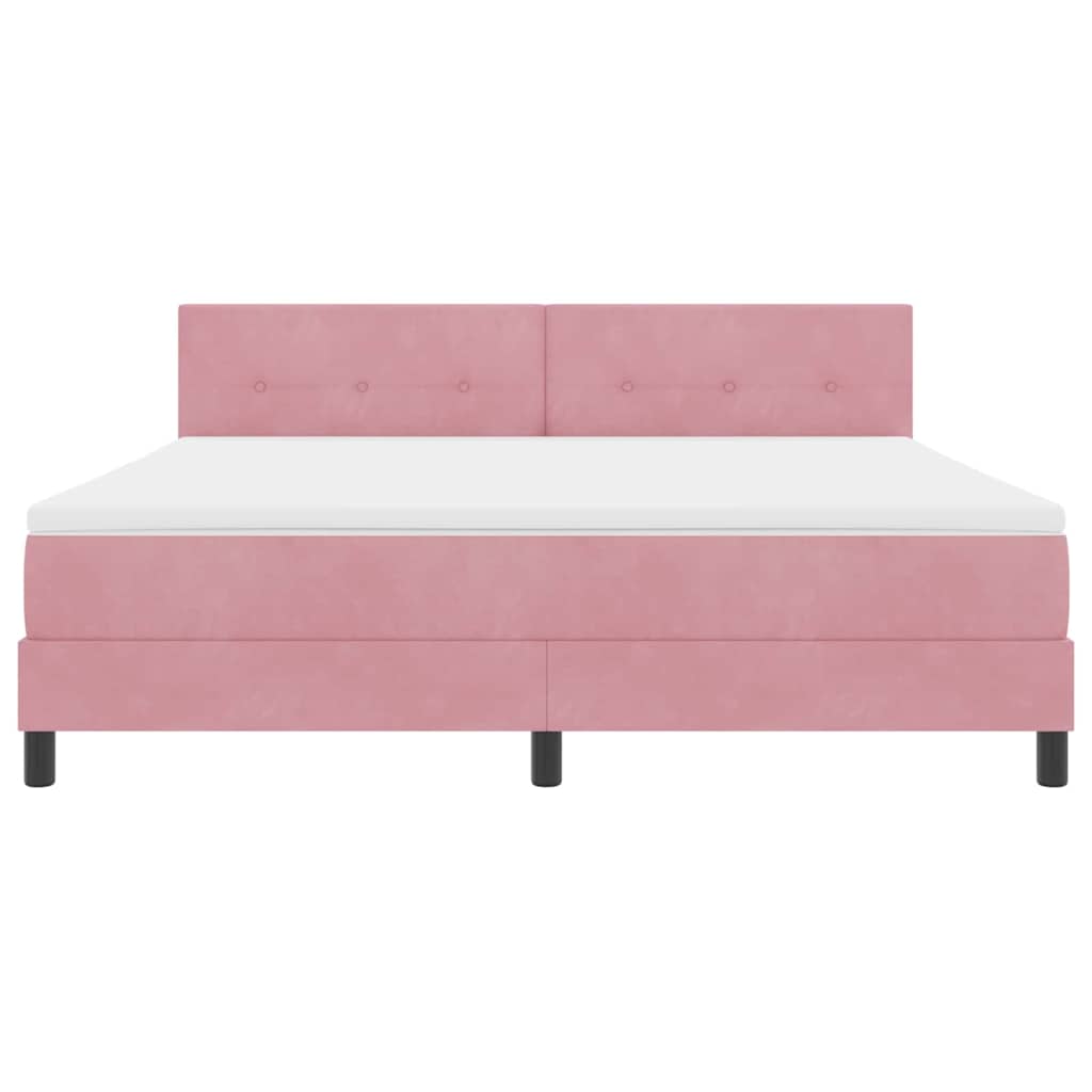 Letto a molle con materasso Rosa 180 x 200 cm Velluto | homemem39