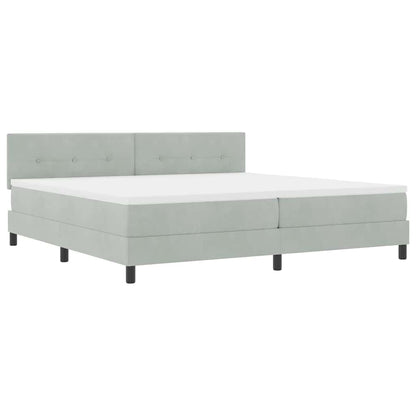 Letto a molle con materasso Grigio chiaro 200 x 200 cm Velluto | homemem39
