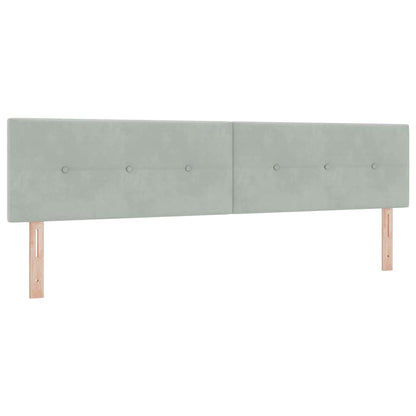 Letto a molle con materasso Grigio chiaro 200 x 200 cm Velluto | homemem39