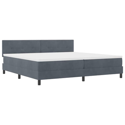 Letto a molle con materasso Grigio scuro 200 x 200 cm Velluto