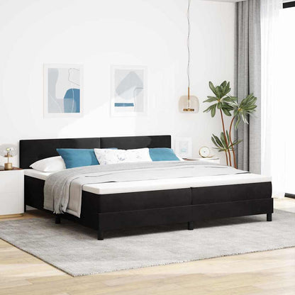 Letto a molle con materasso Nero 200 x 200 cm Velluto