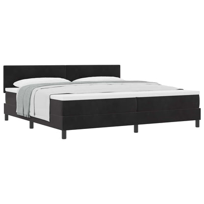 Letto a molle con testiera Nero 200 x 200 cm Velluto