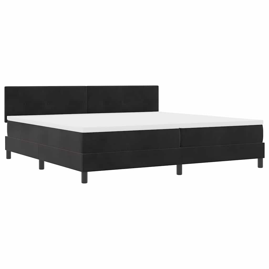 Letto a molle con materasso Nero 200 x 200 cm Velluto | homemem39