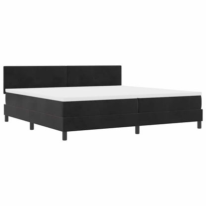 Letto a molle con materasso Nero 200 x 200 cm Velluto | homemem39
