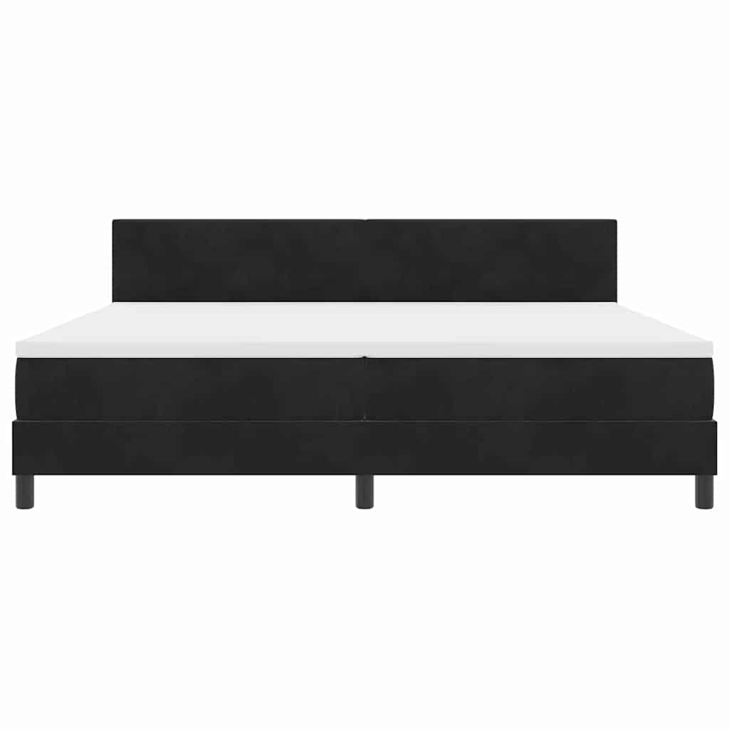 Letto a molle con materasso Nero 200 x 200 cm Velluto | homemem39