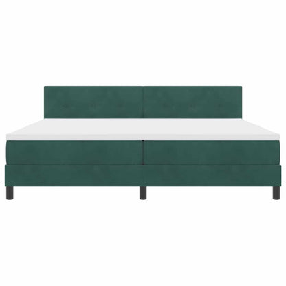 Letto a molle con materasso Verde Scuro 200 x 200 cm Velluto | homemem39