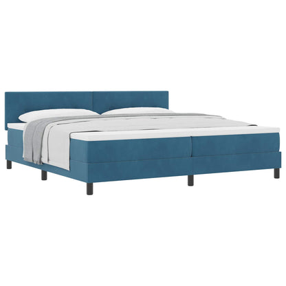 Letto a molle con materasso Blu Scuro 200 x 200 cm Velluto