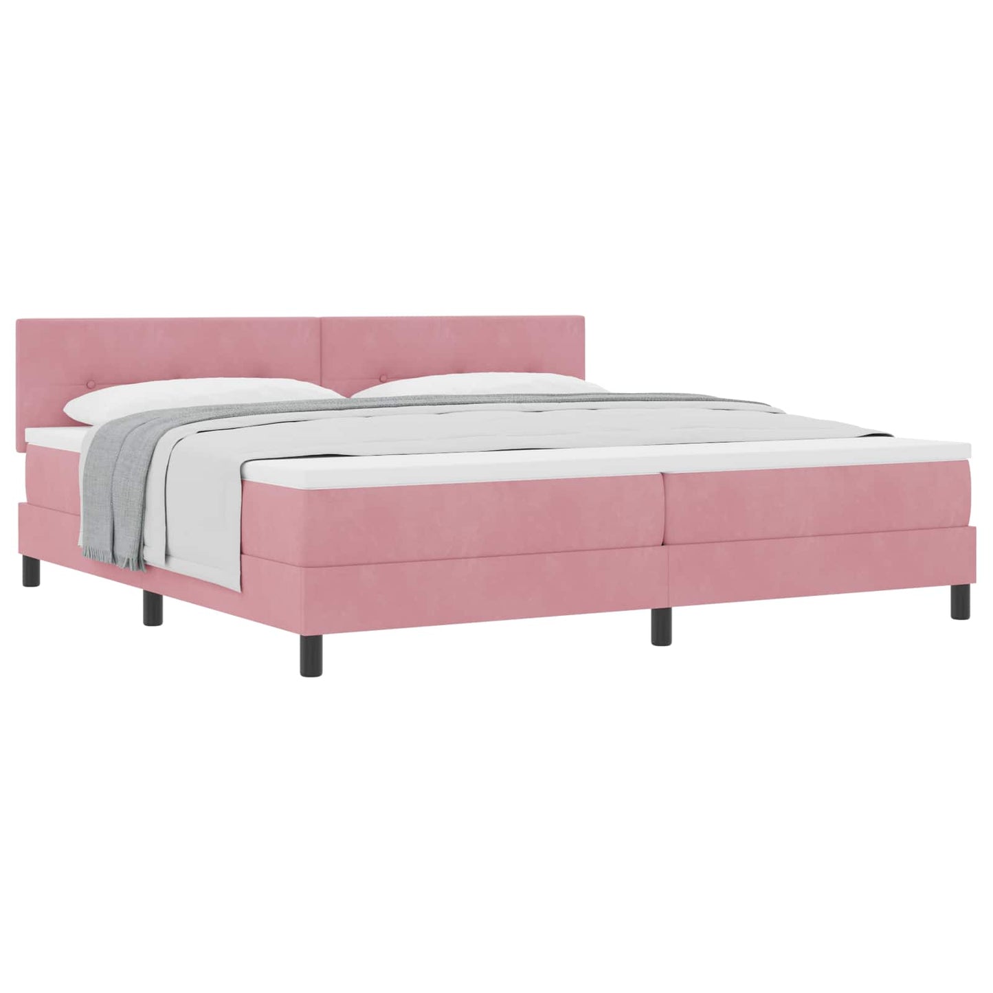 Letto a molle con testiera Rosa 200 x 200 cm Velluto