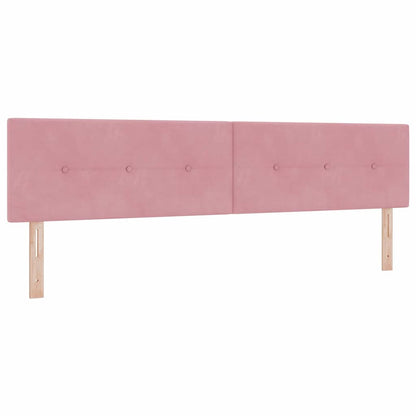 Letto a molle con materasso Rosa 200 x 200 cm Velluto