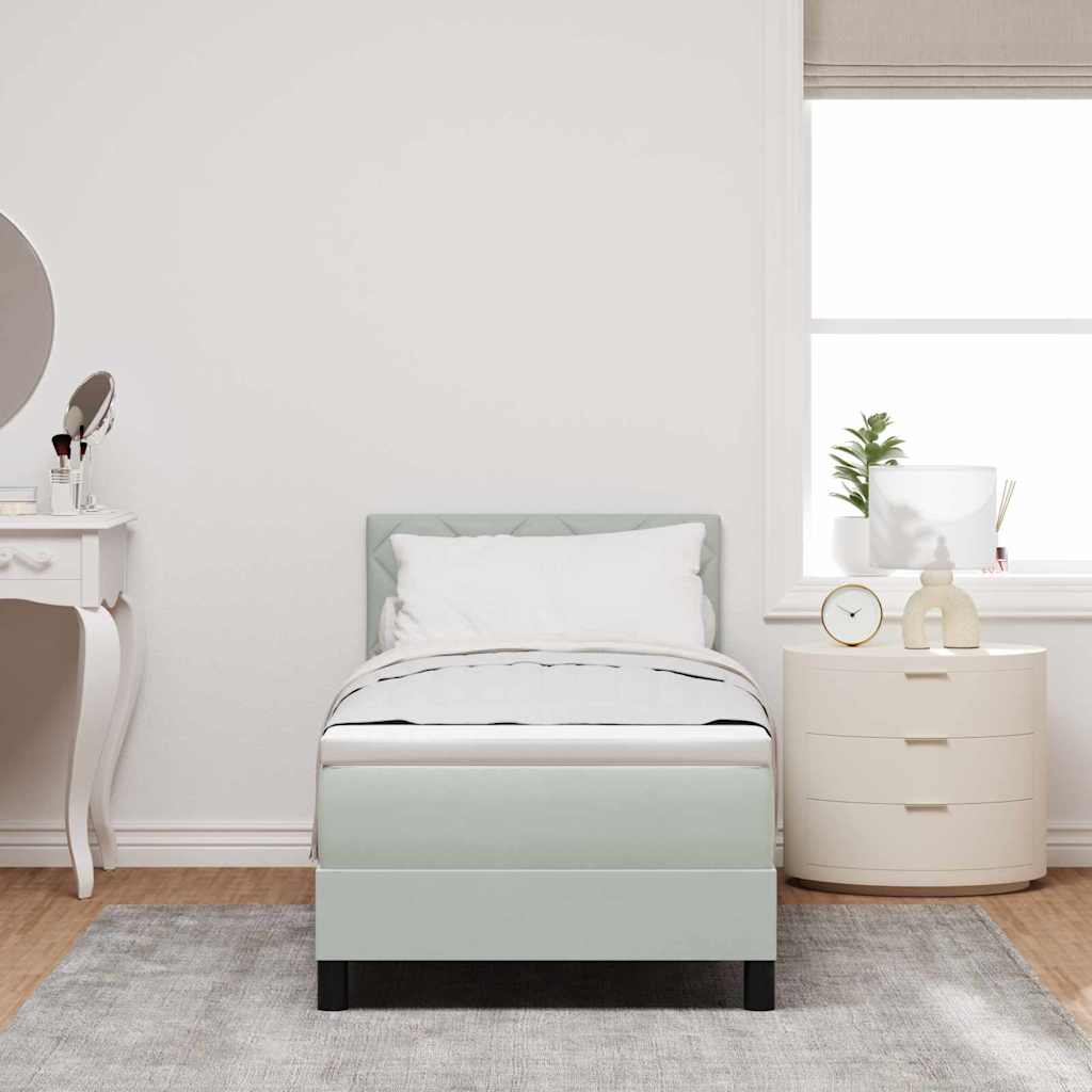 Letto a molle con materasso Grigio chiaro 80 x 200 cm Velluto