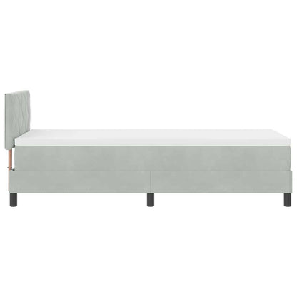 Letto a molle con materasso Grigio chiaro 80 x 200 cm Velluto