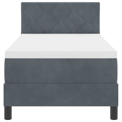 Letto a molle con materasso Grigio scuro 80 x 200 cm Velluto | homemem39