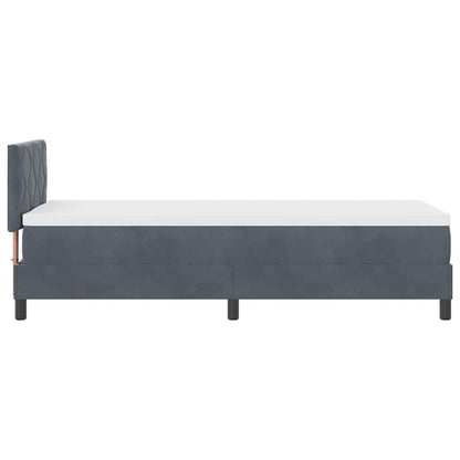 Letto a molle con materasso Grigio scuro 80 x 200 cm Velluto | homemem39