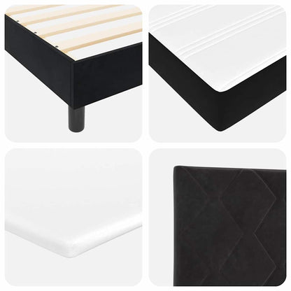 Letto a molle con materasso Nero 80 x 200 cm Velluto | homemem39