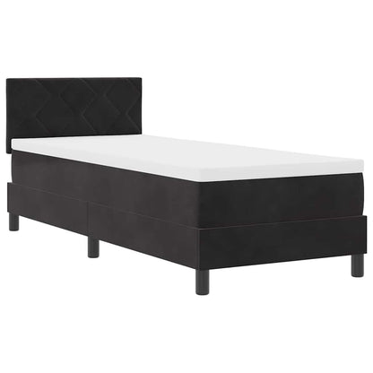 Letto a molle con materasso Nero 80 x 200 cm Velluto | homemem39