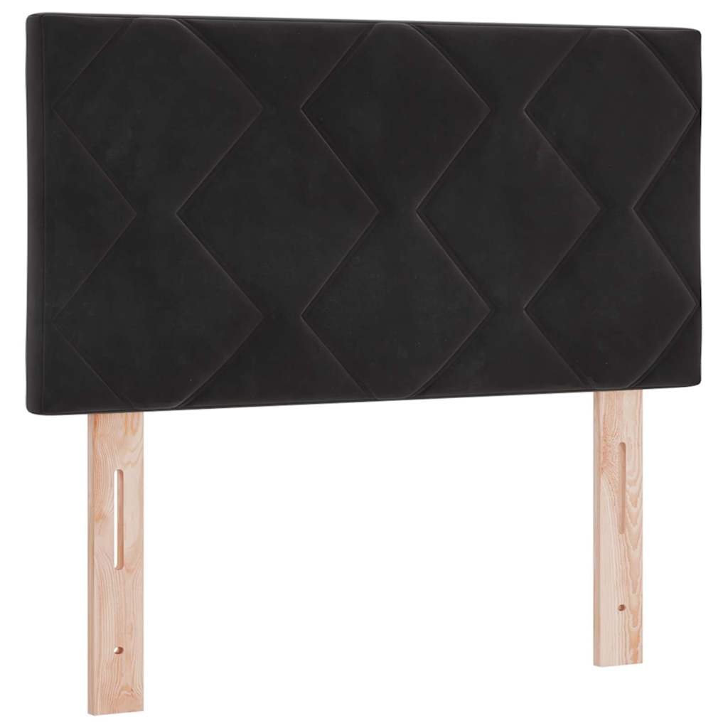 Letto a molle con materasso Nero 80 x 200 cm Velluto | homemem39