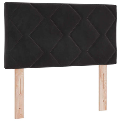 Letto a molle con materasso Nero 80 x 200 cm Velluto | homemem39