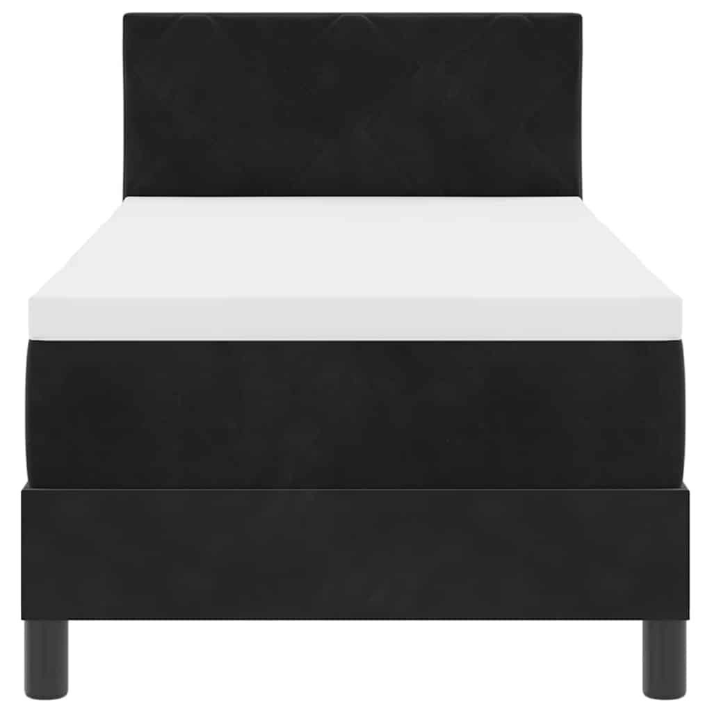 Letto a molle con materasso Nero 80 x 200 cm Velluto | homemem39