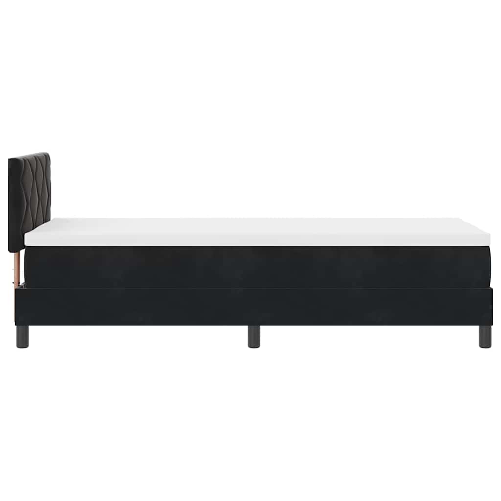 Letto a molle con materasso Nero 80 x 200 cm Velluto | homemem39
