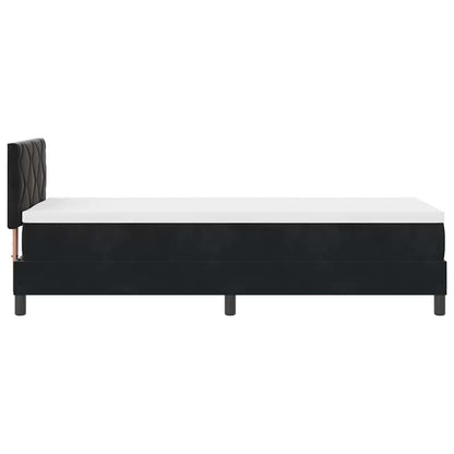 Letto a molle con materasso Nero 80 x 200 cm Velluto | homemem39