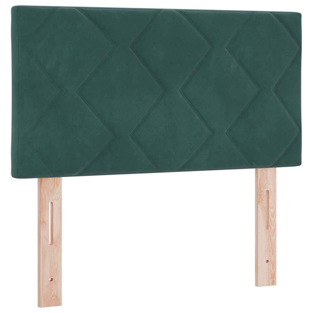 Letto a molle con materasso Verde Scuro 80 x 200 cm Velluto