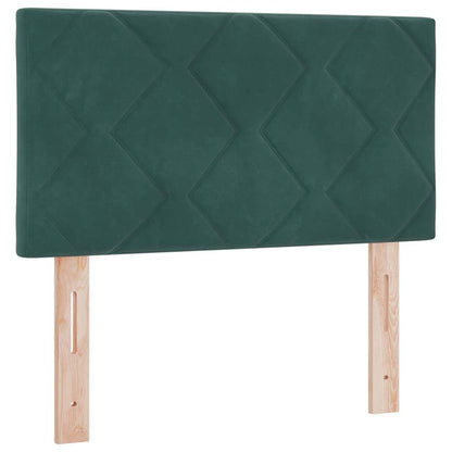 Letto a molle con materasso Verde Scuro 80 x 200 cm Velluto