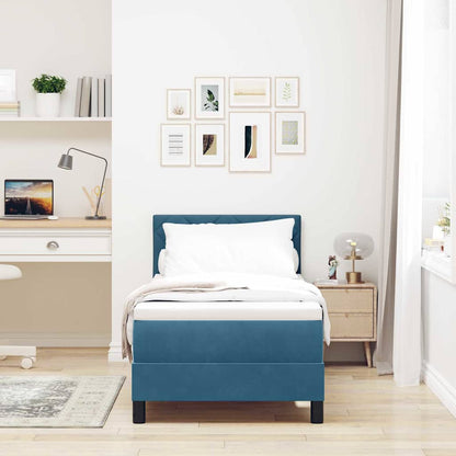 Letto a molle con testiera Blu Scuro 80 x 200 cm Velluto | homemem39
