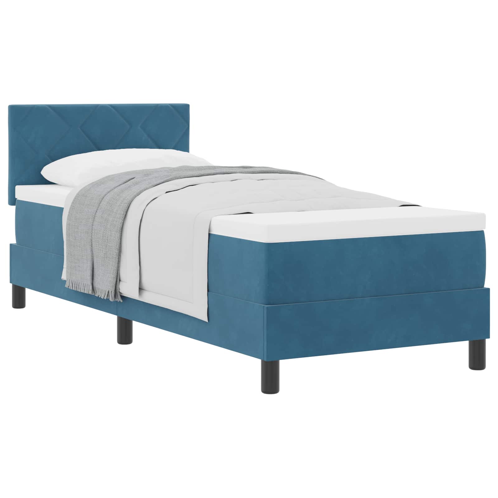 Letto a molle con testiera Blu Scuro 80 x 200 cm Velluto | homemem39