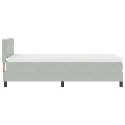 Letto a molle con testiera Grigio chiaro 90 x 190 cm Velluto | homemem39