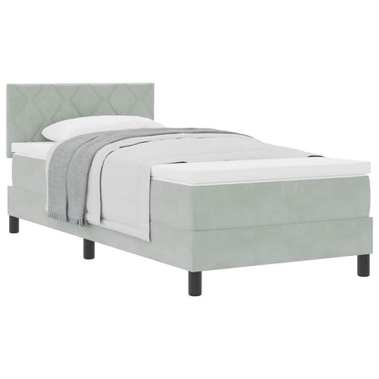 Letto a molle con testiera Grigio chiaro 90 x 200 cm Velluto | homemem39
