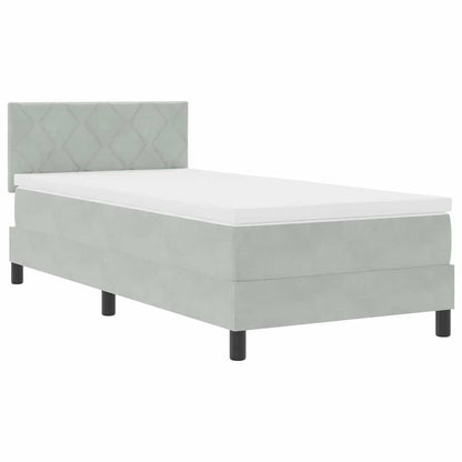 Letto a molle con testiera Grigio chiaro 90 x 200 cm Velluto | homemem39