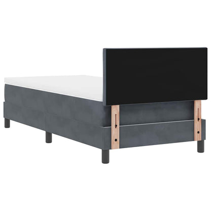 Letto a molle con testiera Grigio scuro 90 x 200 cm Velluto | homemem39