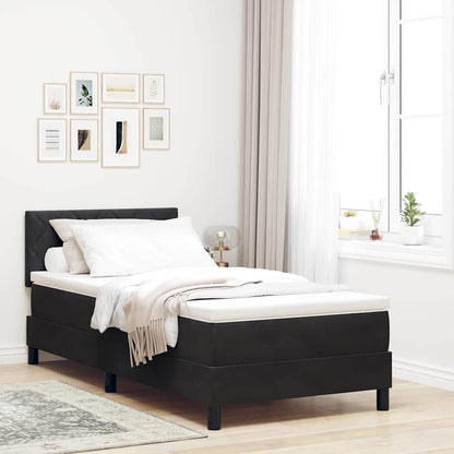Letto a molle con testiera Nero 100 x 200 cm Velluto | homemem39