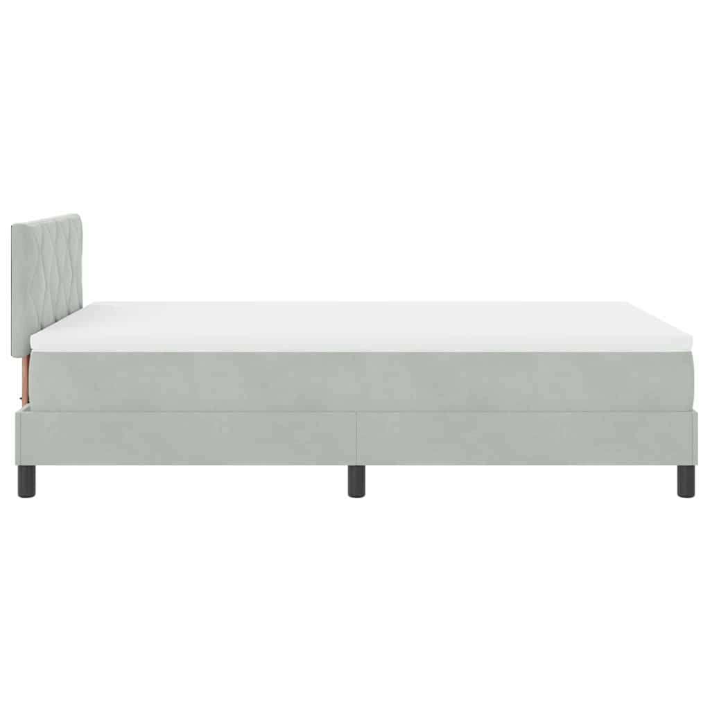 Letto a molle con testiera Grigio chiaro 120 x 190 cm Velluto | homemem39