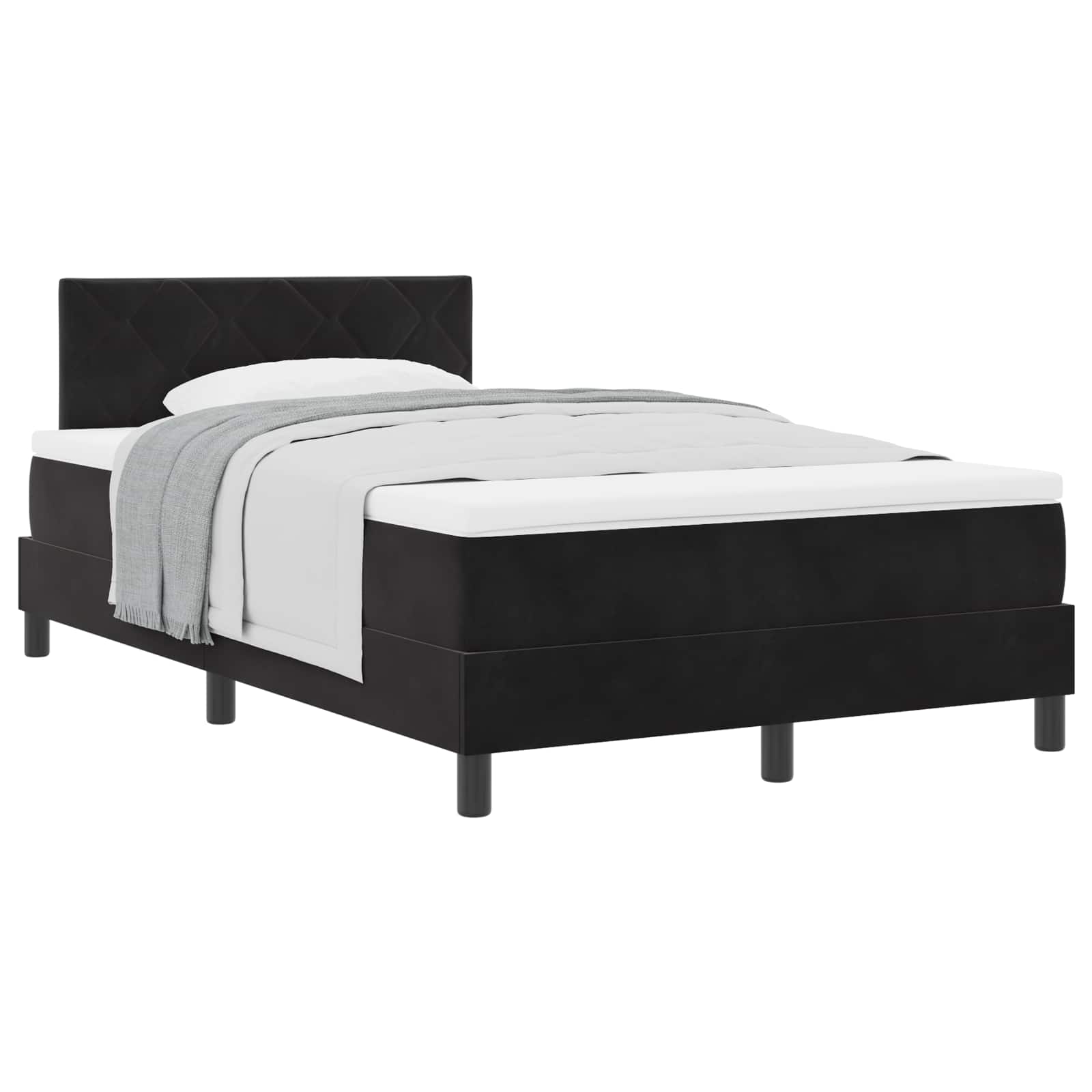 Letto a molle con testiera Nero 120 x 200 cm Velluto | homemem39