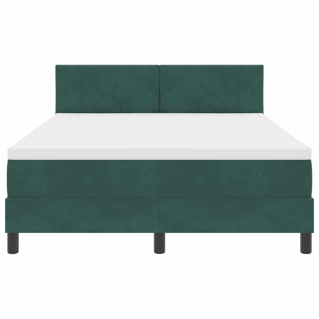 Letto a molle con testiera Verde Scuro 140 x 200 cm Velluto | homemem39