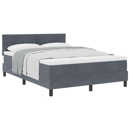 Letto a molle con testiera Grigio scuro 160 x 200 cm Velluto