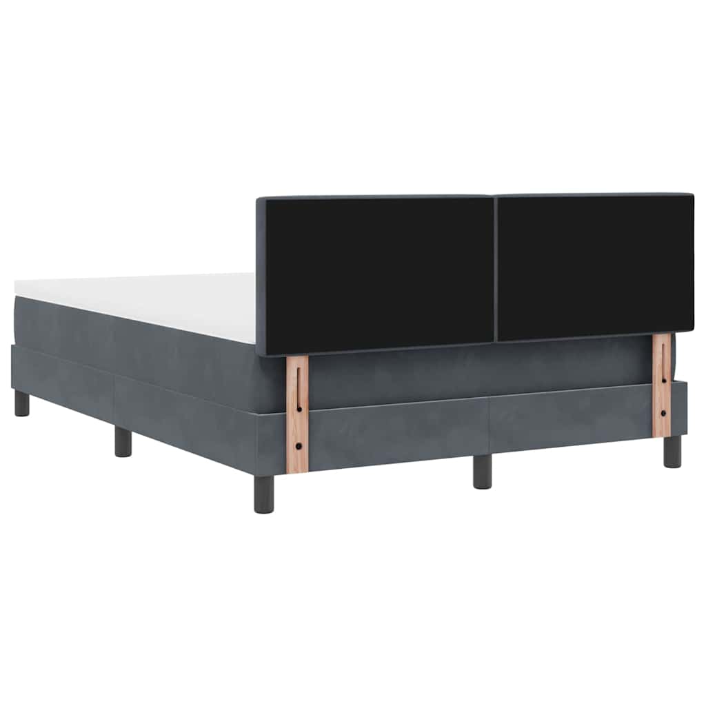Letto a molle con testiera Grigio scuro 160 x 200 cm Velluto | homemem39