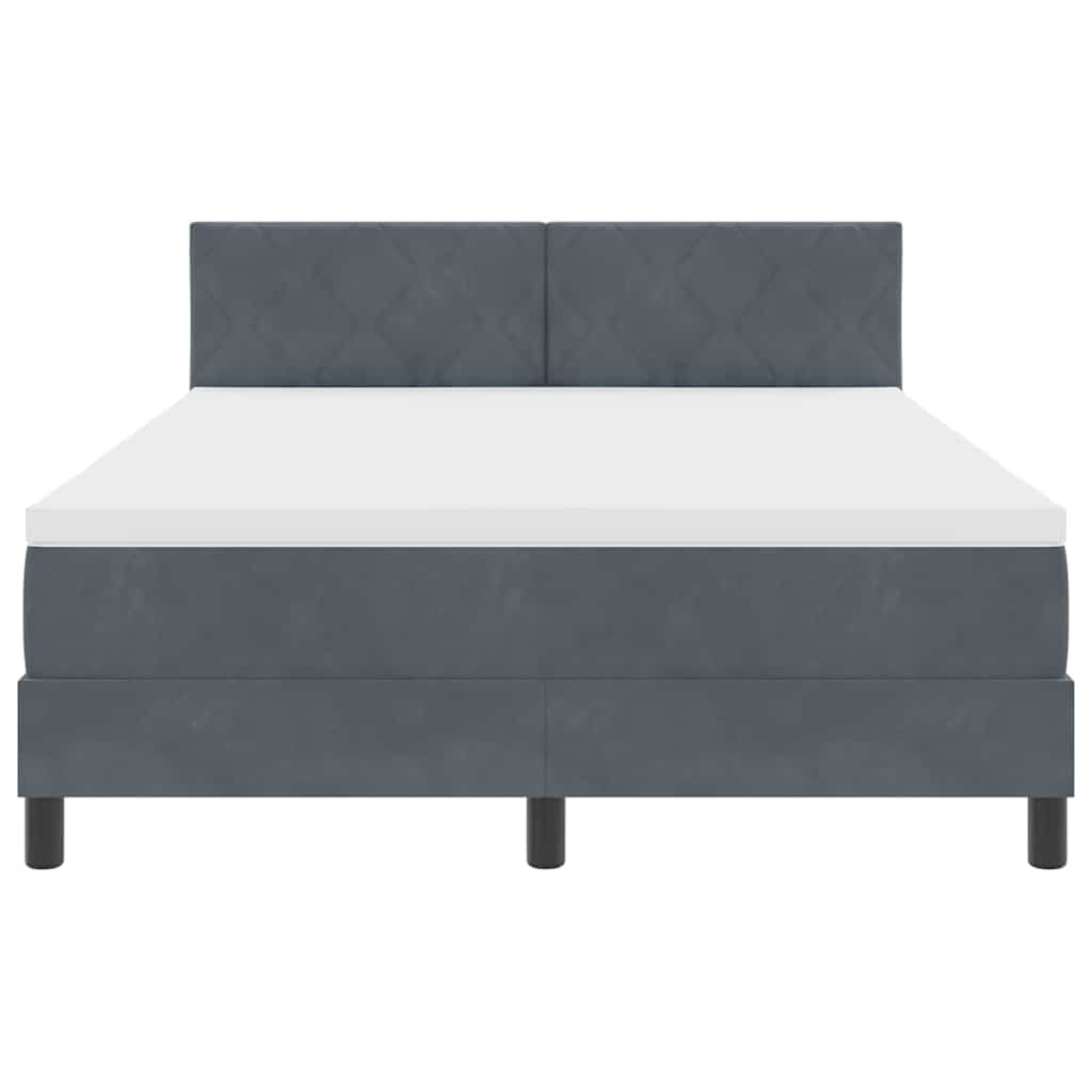 Letto a molle con testiera Grigio scuro 160 x 200 cm Velluto | homemem39