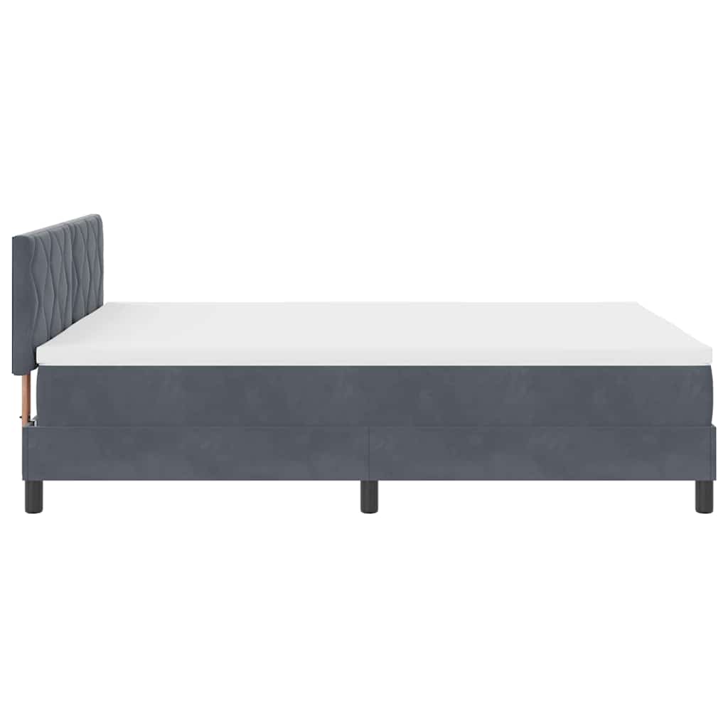 Letto a molle con testiera Grigio scuro 160 x 200 cm Velluto | homemem39