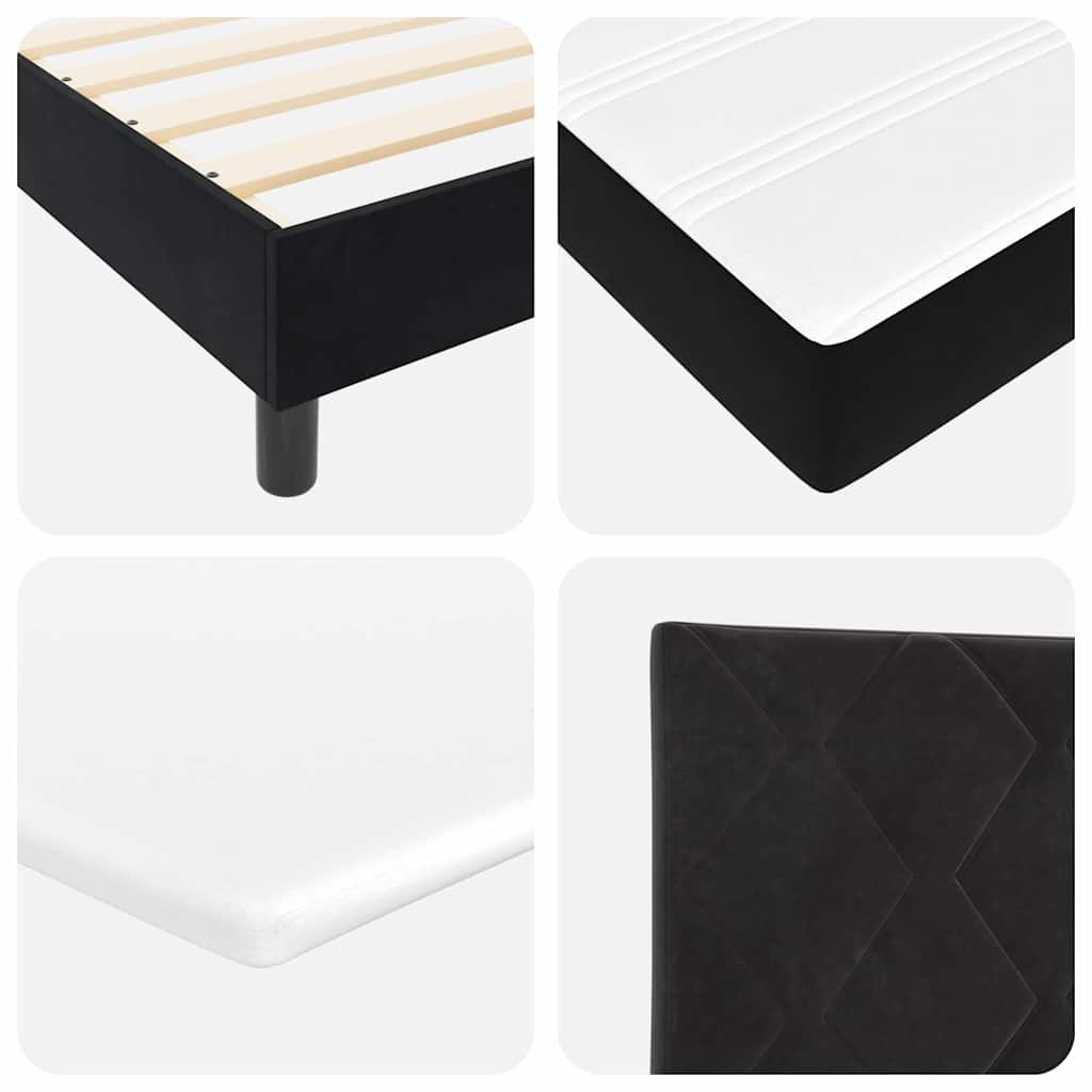 Letto a molle con testiera Nero 160 x 200 cm Velluto | homemem39