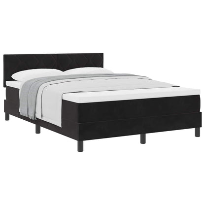 Letto a molle con testiera Nero 160 x 200 cm Velluto | homemem39
