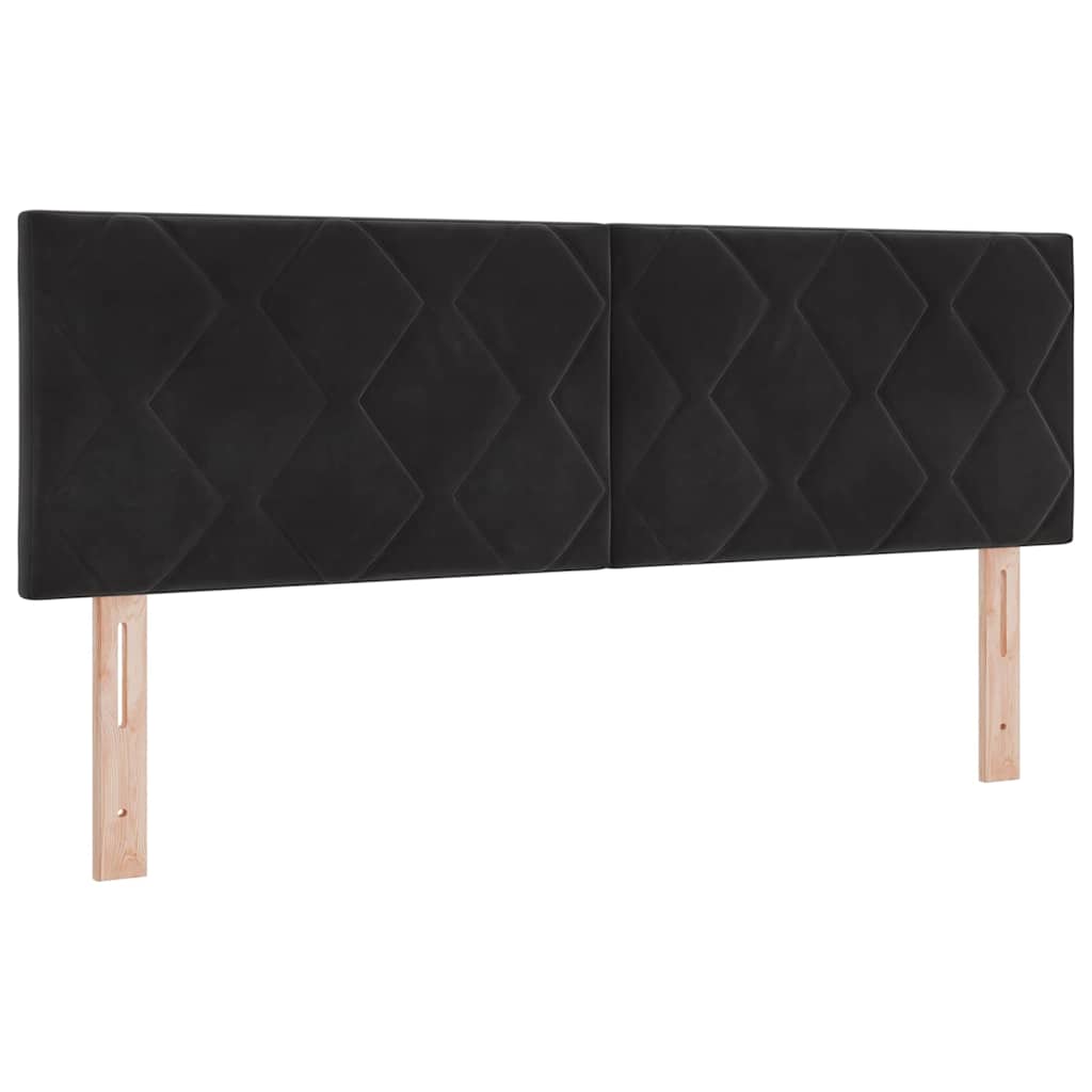 Letto a molle con testiera Nero 160 x 200 cm Velluto | homemem39